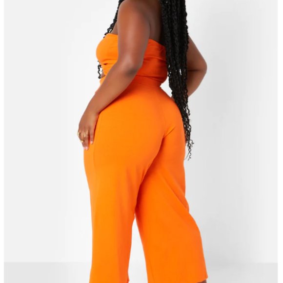 Orange Tie Front Wide Leg Jumpsuit (NWT) - Picture 3 of 7